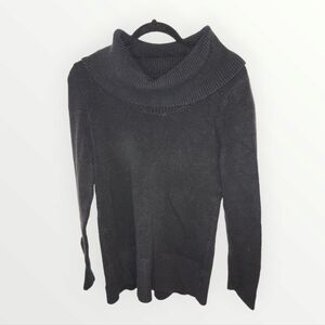 CACHE black long sleeve cowl neck sweater knit top M